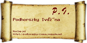 Podhorszky Ivána névjegykártya